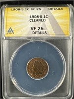 1908-S Indian Head Penny VF25