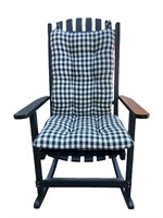 Black Wood Foldable Rocking Chair with Cushions