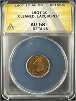 1907 Indian Head Penny AU58