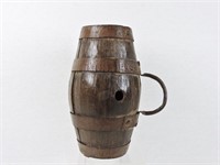 Early Wood & Iron Barrel Keg With Handle