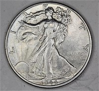 1944 d BU Grade Walking Liberty Half Dollar