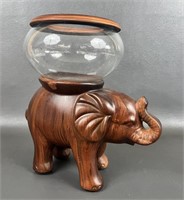 Glass Bowl on Elephant Statue