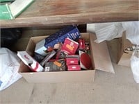 group of mostly Christmas items (under table)