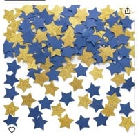 Gold and Blue Star Paper Confetti Table
