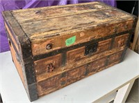 Antique wood trunk