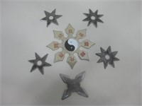 Six Throwing Stars Largest 4"
