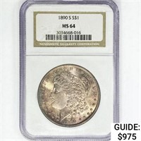 1890-S Morgan Silver Dollar NGC MS64