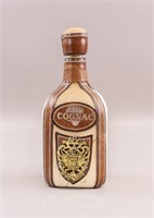 Vintage COGNAC Leather Wrapped Bottle