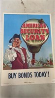1948 BUY BONDS TODAY POSTER-COMES FOLDED