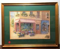 French Flower Shop Print in Frame