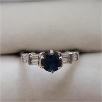 $240 Silver Sapphire(1ct) Ring