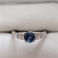 $240 Silver Sapphire(1ct) Ring