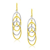 14k Two-tone Gold Multi-layer Interlaced Earrings