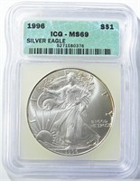 1996 AMERICAN SILVER EAGLE ICG MS-69