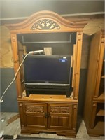 Wooden Tv Armoire with flat screen tv