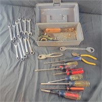 Small Toolbox and Contents - wrenchs,