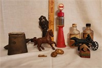 Military Pins, Vintage Cow Bell, Antique Lantern