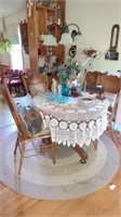 oak Table with four chairs table  apx 42 x 30