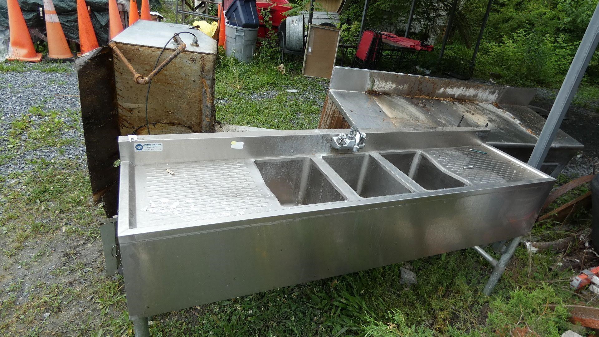 NSF Stainless Sink, Hood & Cooler - UNTESTED