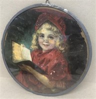Flue portrait of girl reading book