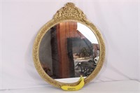 Vintage Ornate Gilt Gold Round Mirror