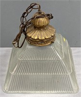 Glass & Metal Chandelier Pendant Lamp Light
