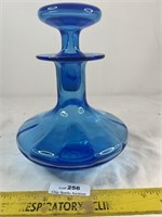 Vintage Empoli Blue Glass Genie Bottle with