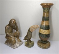 Polished Stone Brazil Sculptures, Vase