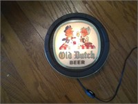 Vintage beer light - Old Dutch Beer, works 9.5"