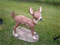 Cement Fawn Yard Art - 22"Lx12"Wx24"H