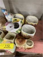 8-Piece Ceramic Planter & Figurines, some USA Pott