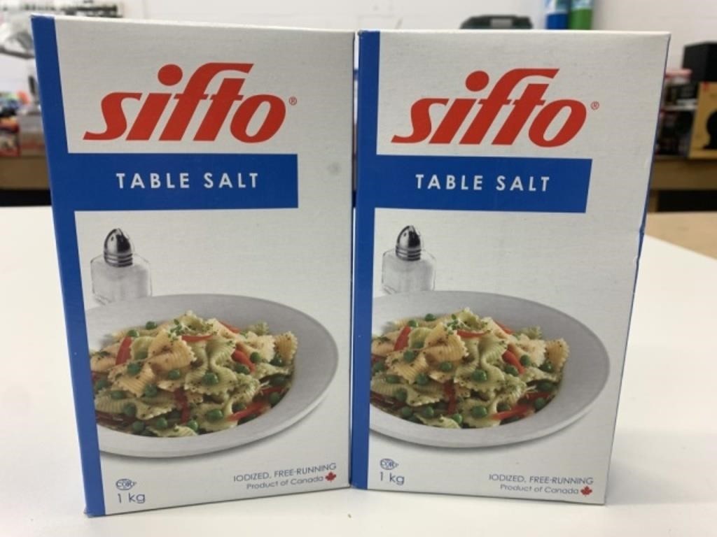 2x 1 KG Boxes Sifto Table Salt