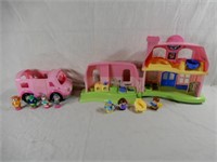 FISHER PRICE LITTLE PEOPLE HOUSE & BABY GENIUS BUS