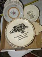 Vintage plates- includes Nebraska Homestead