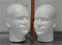 2 styrofoam heads