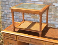 Small Wood & Glass End Table