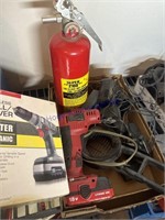 FIRE EXTINGUISHER, 3/8" CORDLESS DRILL,