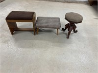 A set of three small chairs