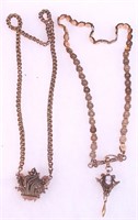 Two Victorian gold-filled necklaces, one