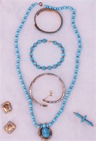 Victorian jewelry with turquoise-colored