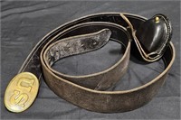 Civil War Enactment Leather Belt w US Buckle