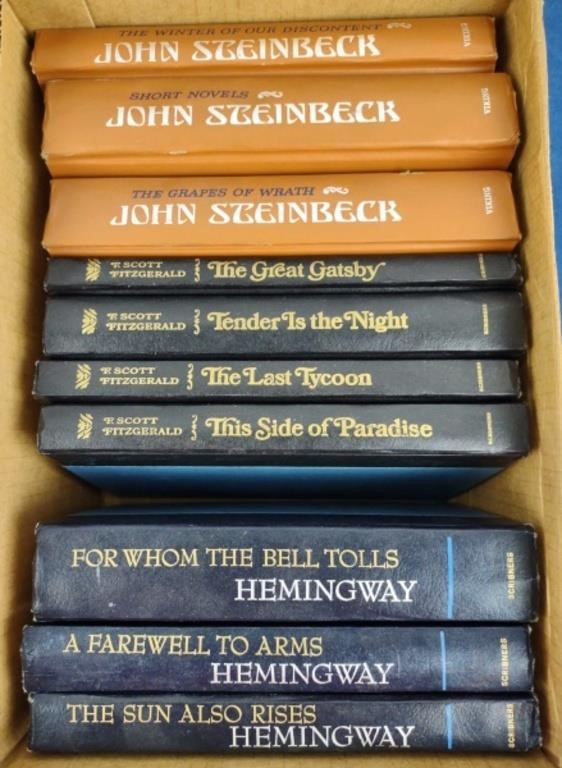 Hemingway, Steinbeck & Fitzgerald Hardback Books