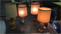 4 vintage working lamps