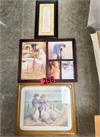 Assorted framed wall décor & picture frame