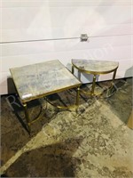 2 brass side table