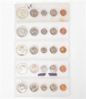 Coin 5 Sets Of 1965 United States Coins - Silver