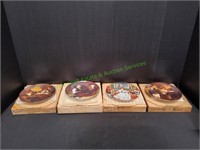 (4) Norman Rockwell Decorative Plates In Box