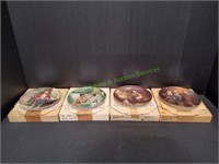 (4) Norman Rockwell Decorative Plates In Box