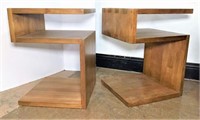 Crate & Barrel S Shape Wood Side Tables