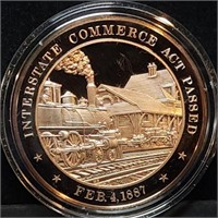 Franklin Mint 45mm Bronze US History Medal 1887